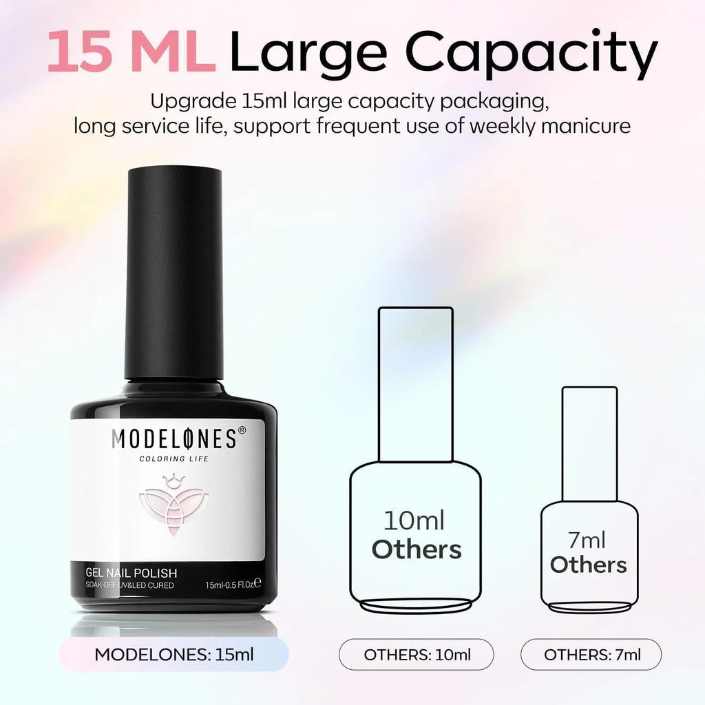 modelones Glitter Gel Nail Polish opal gel nail polish Pastel Soak-Off UV Gel Polish - 28+ Days Long-Lasting Salon-Quality Nail