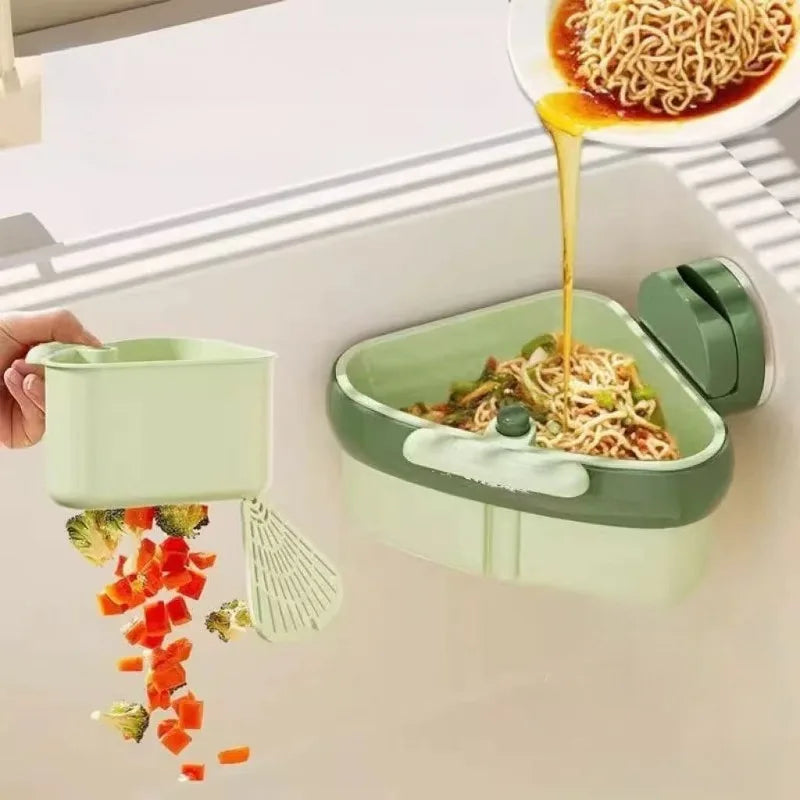 Suction Cup Sink Strainer Basket  Hands Food Residue Filter Dry - Wet Separation Kitchen Storage Organizer residue filter basket