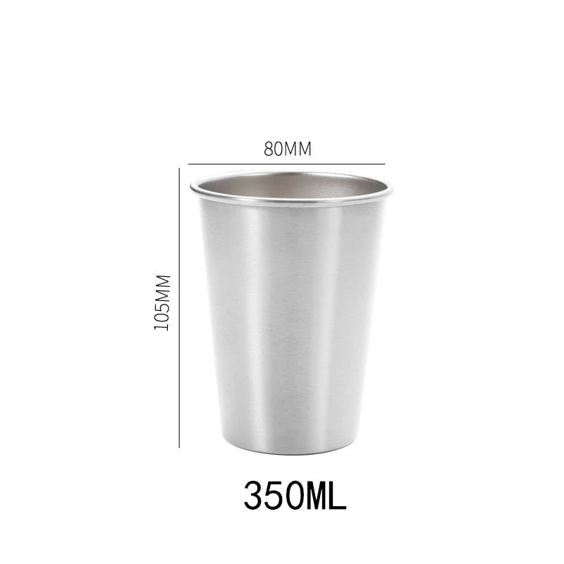 350ml/500ml Stainless Steel Beer Cup Cold Water Drinks Wine Cup Metal Coffee Tumbler Tea Milk Mug for Camping Travel