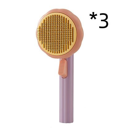 Self Cleaning Cat Brush Handheld Stainless Steel Slicker Brush for Pet Hair Removal