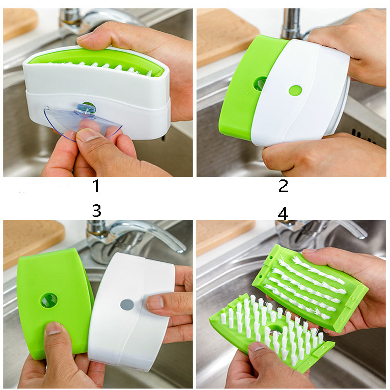 Knife & Chopsticks Cleaning Brush with Suction Cup | Multi-Use Kitchen Cleaning Tool