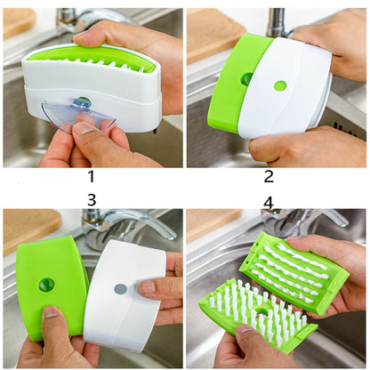 Knife & Chopsticks Cleaning Brush with Suction Cup | Multi-Use Kitchen Cleaning Tool